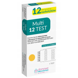 Domowe Labolatorium Multi 12 Test, domowy test do wykrywania 12 narkotyków w moczu, 1 sztuka