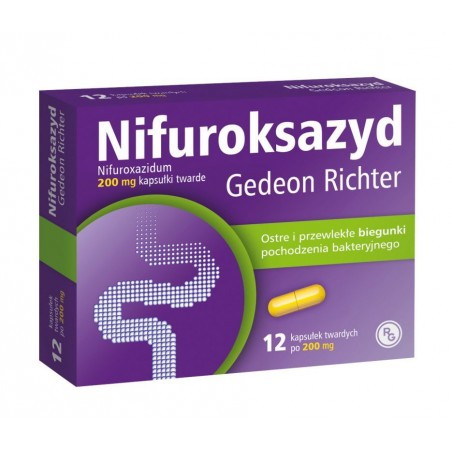 Nifuroksazyd Richter 0,2g, 12 kapsułek