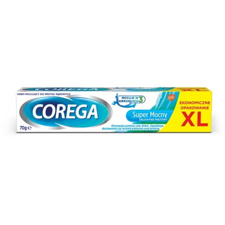 Corega Super Mocny delikatnie miętowy krem do protez ,70 g