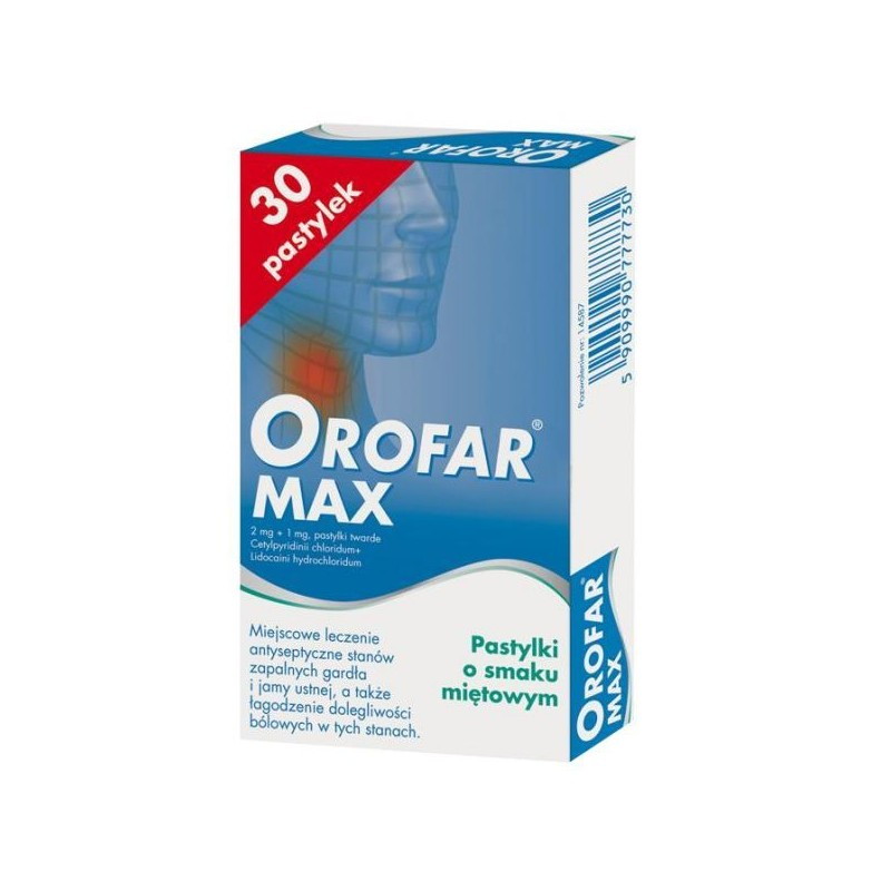 Orofar Max 2mg+1mg, 30 pastylek