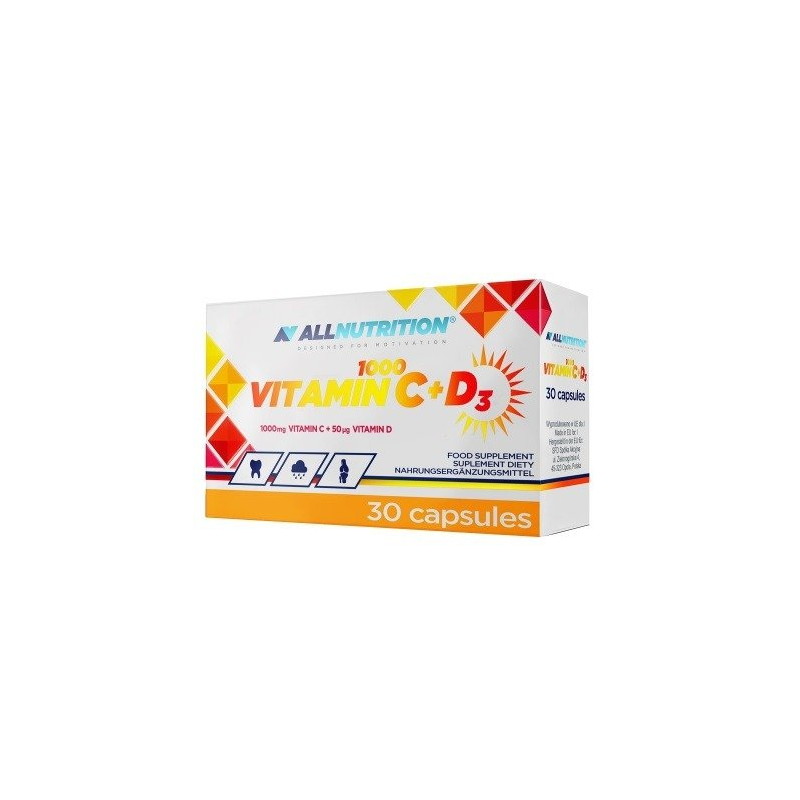 Allnutrition Vitamin C 1000 + D3, 30 kapsułek