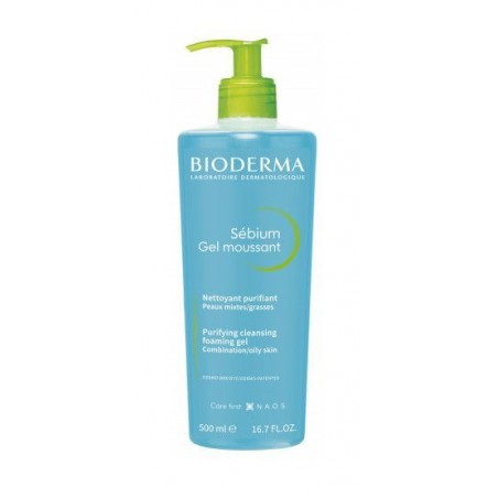 Bioderma Sebium Moussant Gel Antybakteryjny żel do mycia twarzy, 500ml