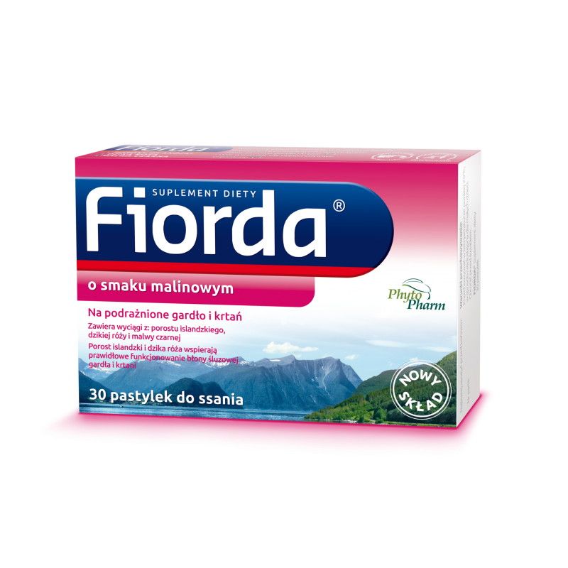 Fiorda na podrażnione gardło smak malinowy 30 pastylek do ssania