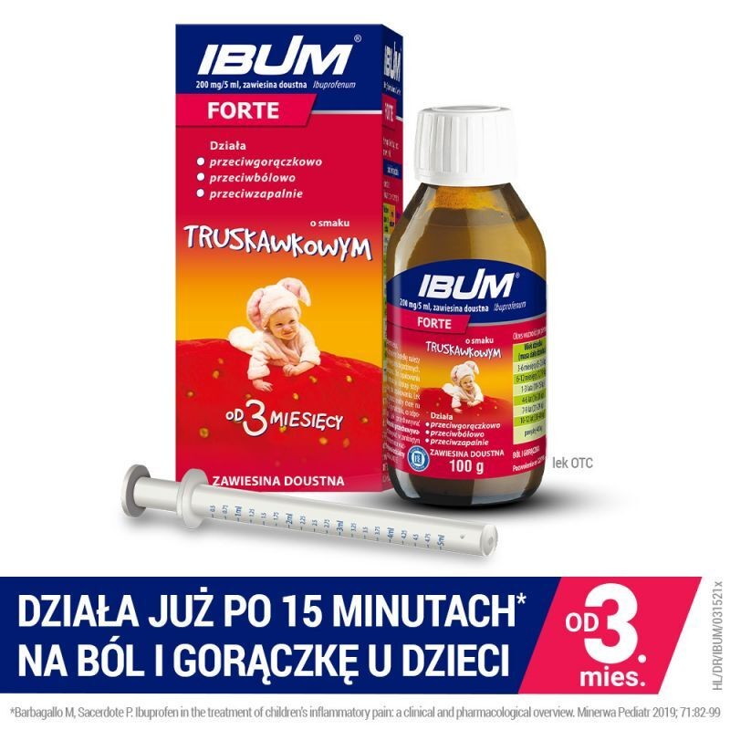 Ibum Forte smak truskawkowy, 100 g