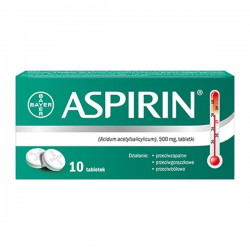 Aspirin,  500 mg,  10 tabletek