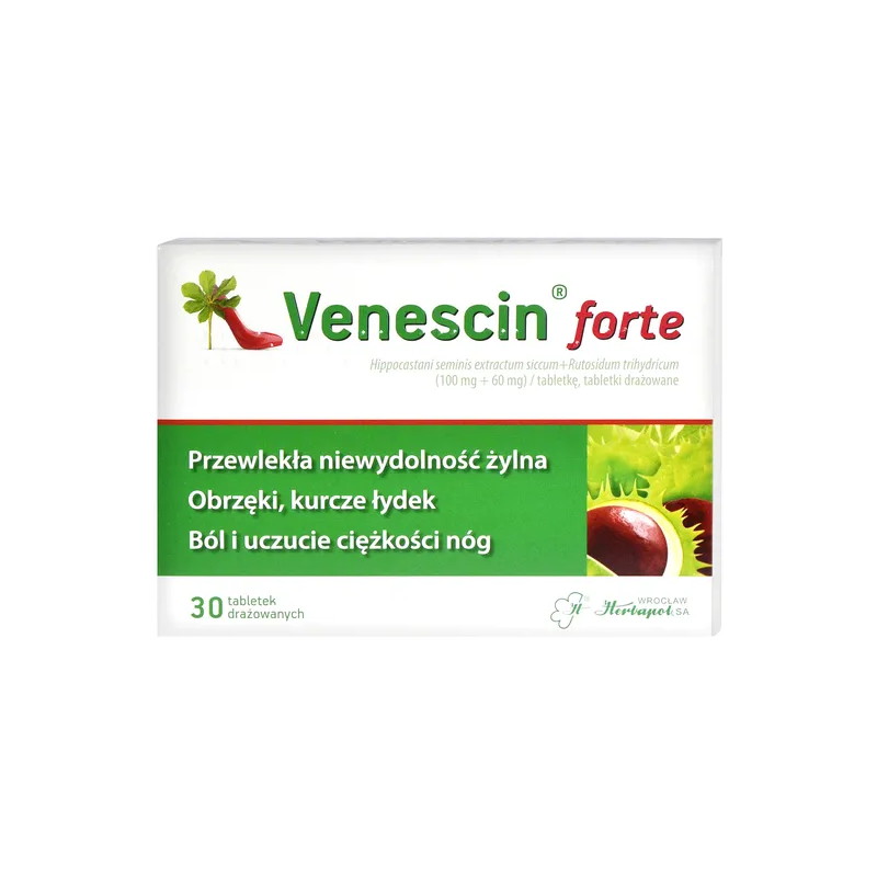 Venescin forte, 0,1g+0,06g, 30 tabletek