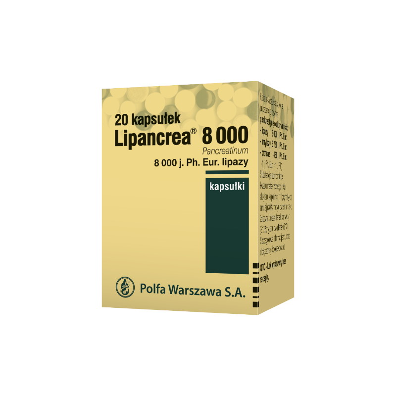 Lipancrea 8 000 j. Ph. Eur. Lipazy, 20 kapsułek