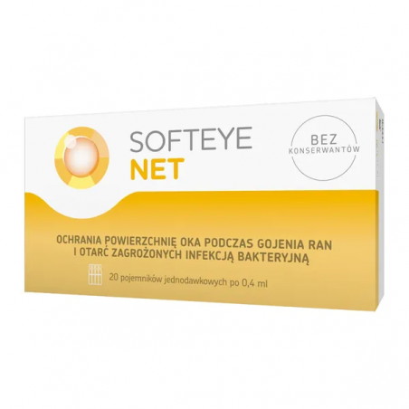Softeye Net, żel do oczu, 20 pojemników jednodawkowych x 0,4 ml