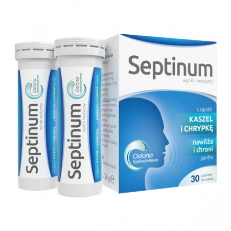 Septinum, tabletki do ssania na kaszel i chrypkę, 30 sztuk
