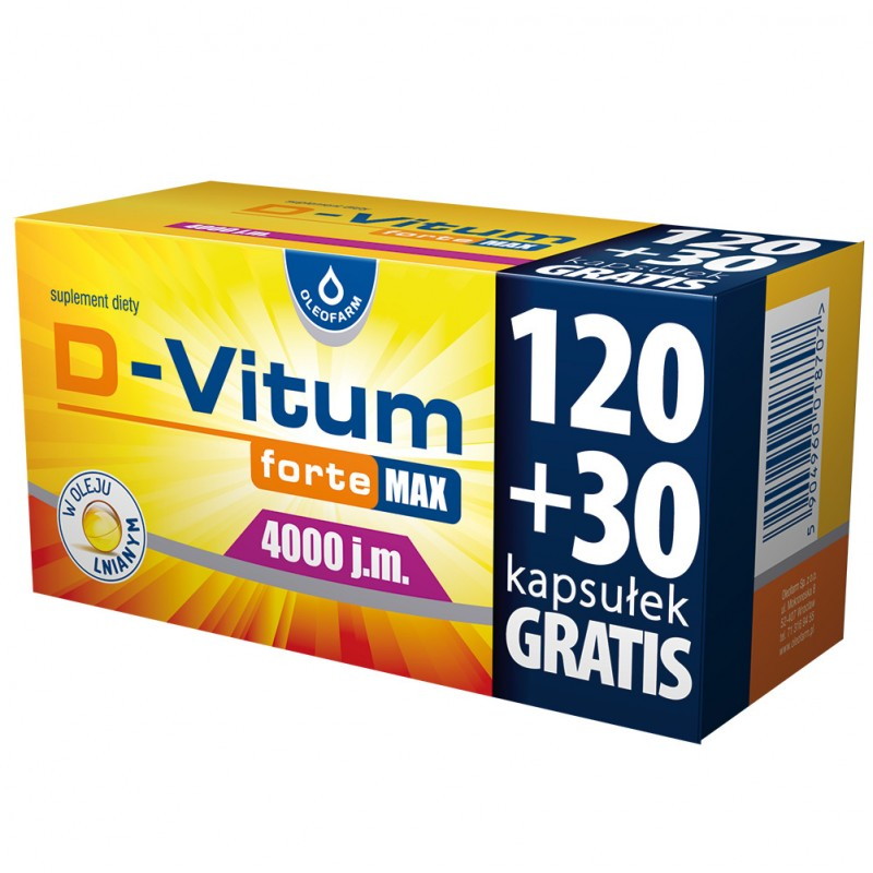 D-Vitum forte Max 4000 j.m.,  150 kapsułek