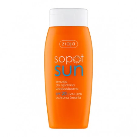 Ziaja Sopot Sun, emulsja do opalania wodoodporna SPF 20, 150 ml