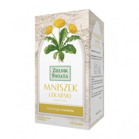 Zielnik Świata Mniszek lekarski, zioła do zaparzania w saszetkach, 20 sztuk