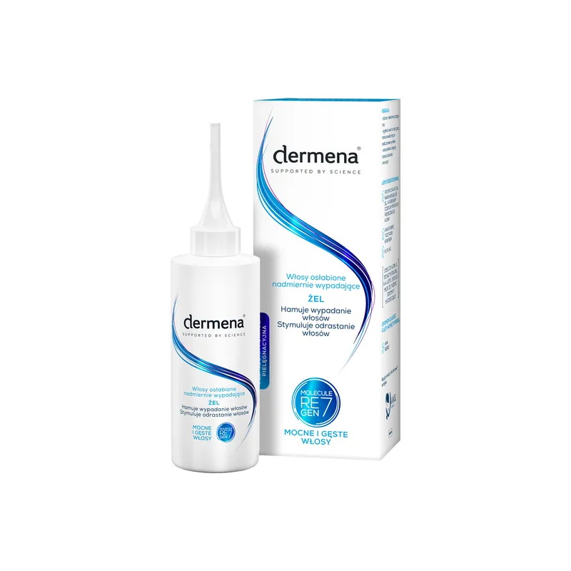 Dermena Hair Care, żel hamujący wypadanie włosów, 150 ml (butelka + dozownik)