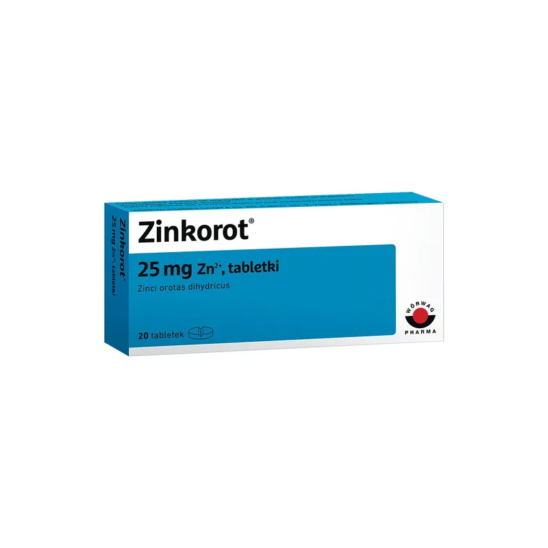 Zinkorot, 25 mg Zn2+, tabletki, 20 sztuk