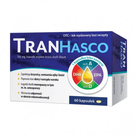 Tran Hasco, 500 mg, kapsułki miękkie, 60 sztuk