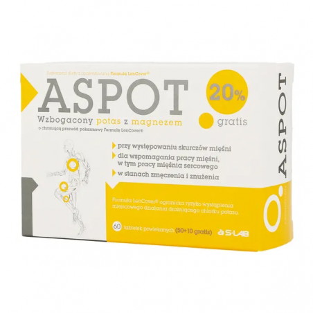 Aspot, tabletki powlekane, 60 sztuk (50 szt. + 10 szt.)
