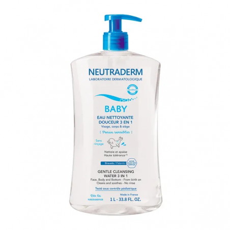 Neutraderm Baby, delikatna woda oczyszczająca 3 w 1, 1000 ml