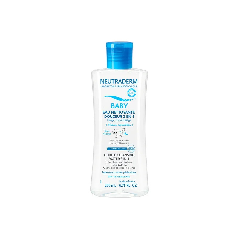 Neutraderm Baby, delikatna woda oczyszczająca 3 w 1, 200 ml