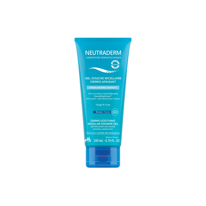 Neutraderm Dermo, kojący żel micelarny pod prysznic, 200 ml