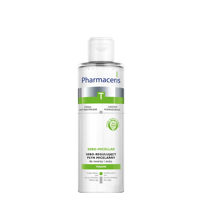 PHARMACERIS T SEBO-MICELLAR Sebo-regulujący płyn micelarny do twarzy i oczu , 200 ml