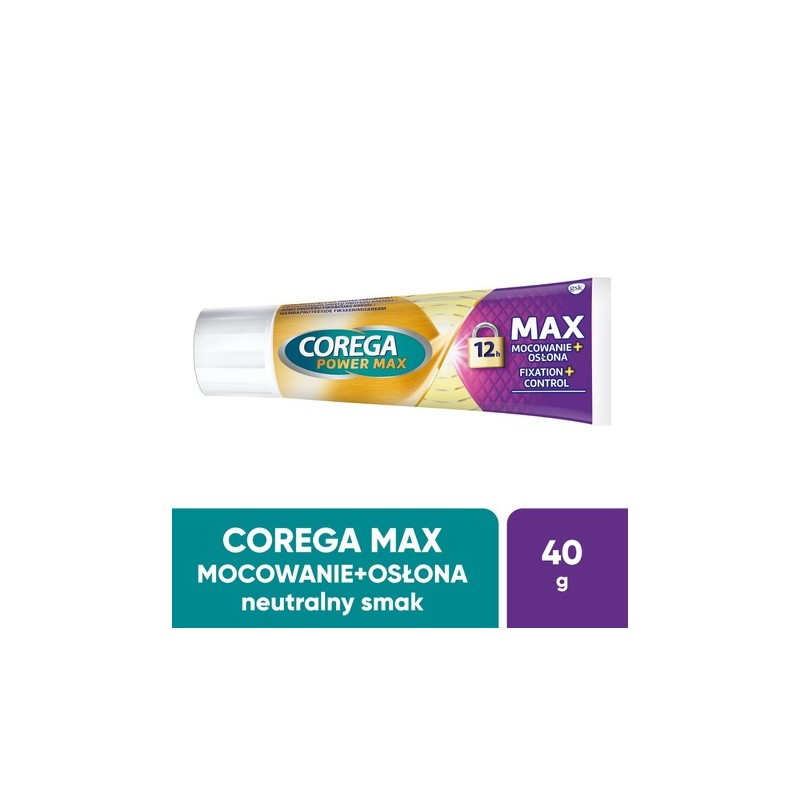 Corega POWER MAX  mocowanie+osłona, neutralny, 40 g