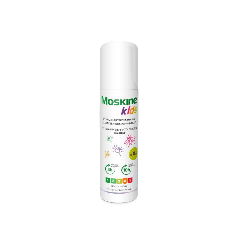 MOSKINE KIDS Płyn na komary, kleszcze, meszki Ikarydyna 10%, 80 ml