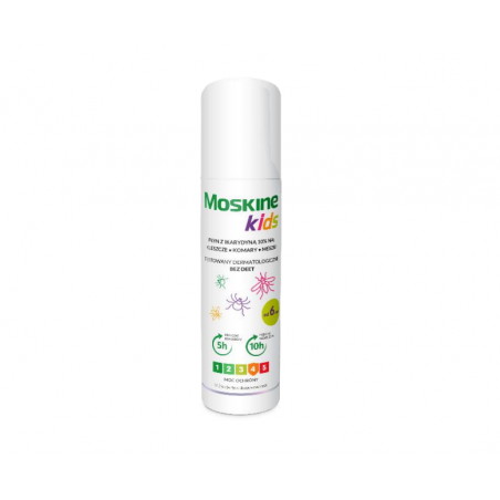 MOSKINE KIDS Płyn na komary, kleszcze, meszki Ikarydyna 10%, 80 ml