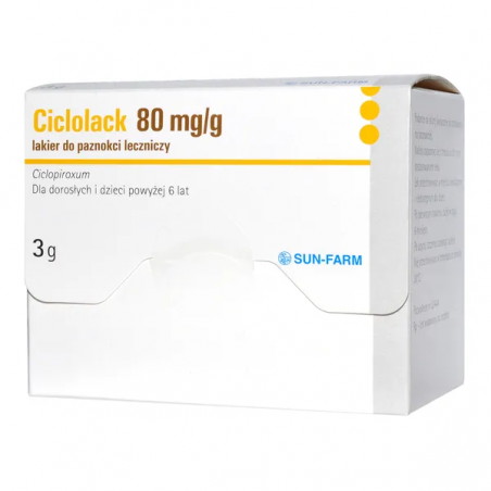 Ciclolack, 80 mg/g, lakier do paznokci leczniczy, 3 g, 1 butelka