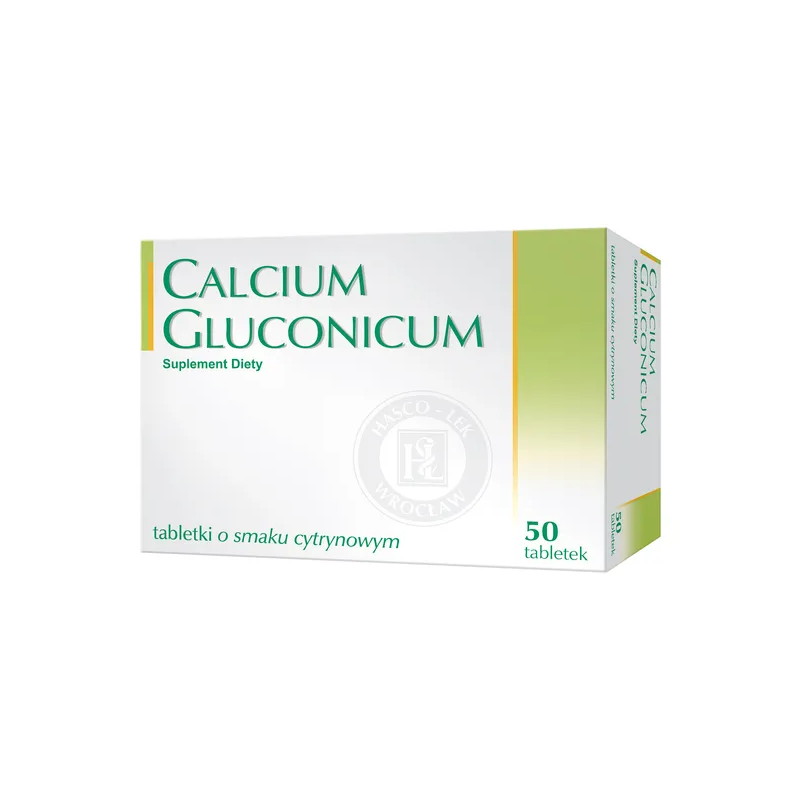 Calcium gluconicum, tabletki o smaku cytrynowym, 50 sztuk