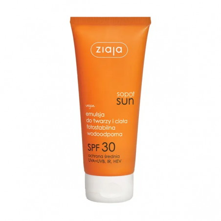 Ziaja Sopot Sun, emulsja do twarzy i ciała, SPF 30, 100 ml
