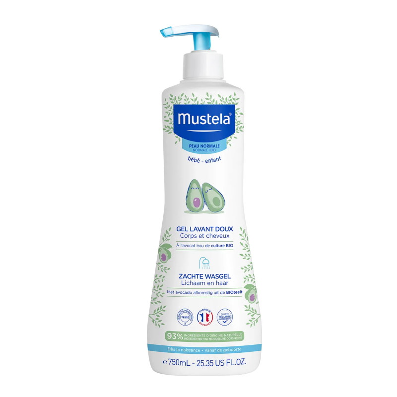 Mustela Bebe Enfant, delikatny żel do mycia ciała i głowy, od urodzenia, 750 ml