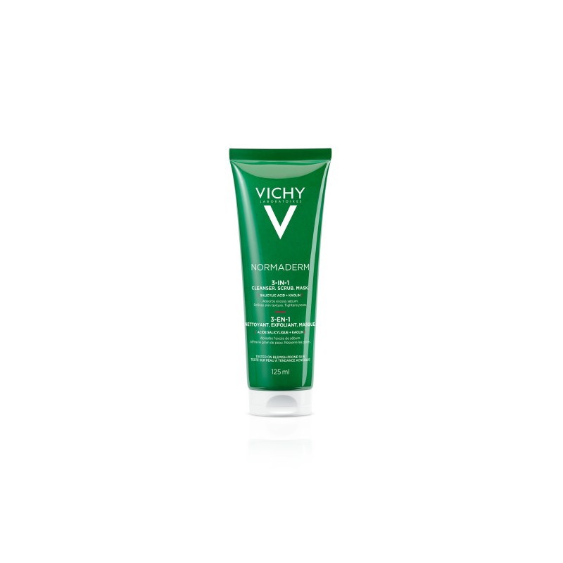 Vichy Normaderm, 3 w 1 Oczyszczanie, peeling, maska, 125 ml