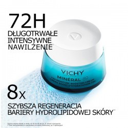 Vichy Mineral 89, krem nawilżająco-odbudowujący 72h lekki, 50 ml