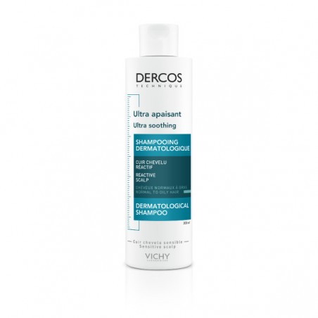 Vichy Dercos, ultrakojący szampon do włosów normalnych i przetłuszczających się, 200 ml