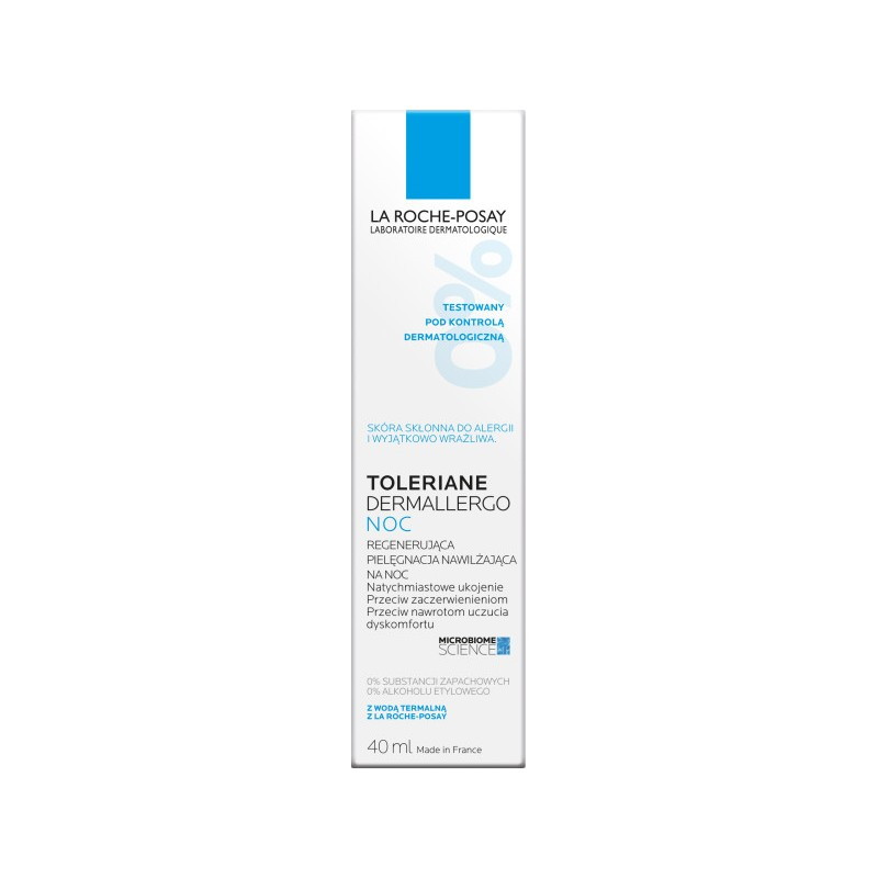 La Roche-Posay Toleriane Dermallergo, kojący krem nawilżający na noc, 40 ml