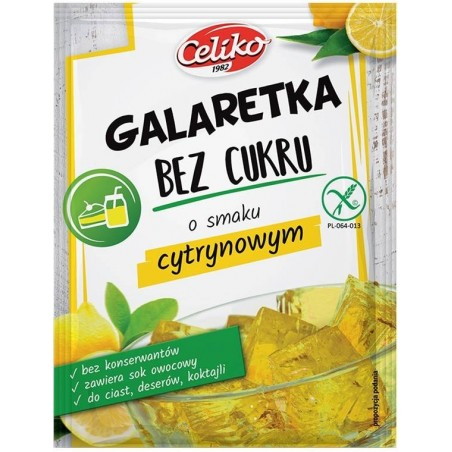 GALARETKA CYTRYNOWA BEZ CUKRU, BEZGLUTENOWA, 14 G (CELIKO)