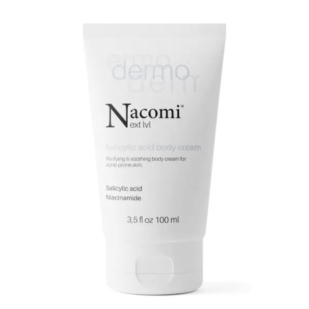 Nacomi Next Level Dermo oczyszczająco-łagodzący krem do ciała z kwasem salicylowym i niacynamidem, 100 ml