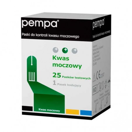 Pempa BK-U1, paski do pomiaru kwasu moczowego, 25 sztuk