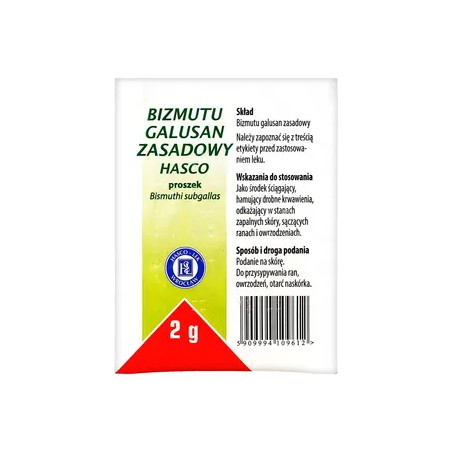 Bizmutu galusan zasadowy Hasco (Dermatol), proszek, 2 g