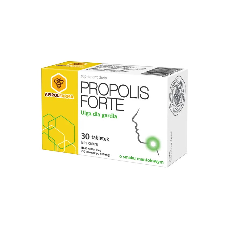 Propolis Forte, tabletki do ssania o smaku mentolowym, bez cukru, 30 sztuk