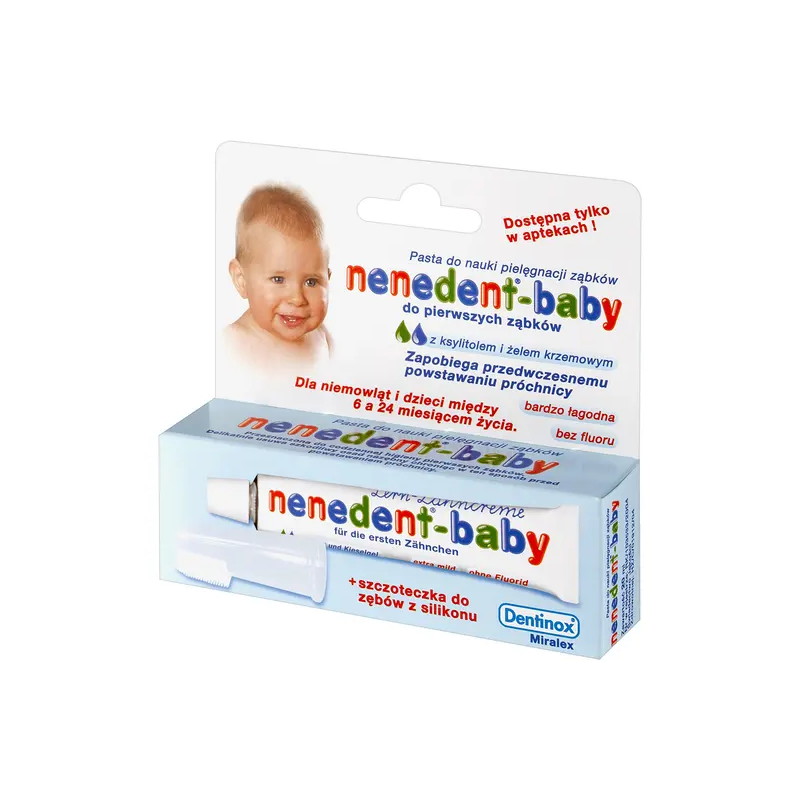 Nenedent Baby, pasta do zębów bez fluoru, 20 ml + szczoteczka