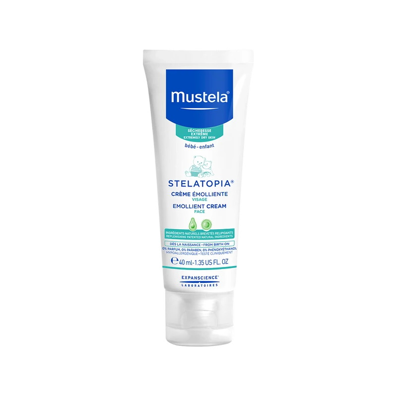 Mustela Stelatopia, krem emolient do twarzy, 40 ml
