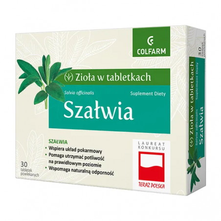 Szałwia, tabletki powlekane, 30 sztuk