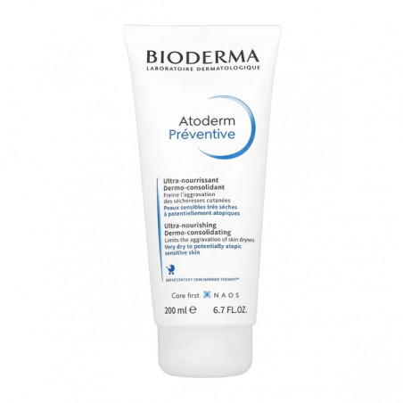 Bioderma Atoderm Preventive, odżywczy krem wzmacniający ochronną barierę skóry suchej u dzieci i niemowląt, 200 ml