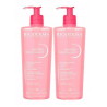 Bioderma Sensibio Gel moussant, Kojąco-łagodzący żel do mycia twarzy, 2 x 500 ml