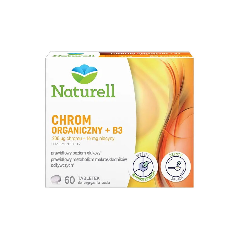 Naturell Chrom + B3, 60 tabletek