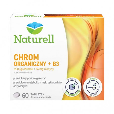 Naturell Chrom + B3, 60 tabletek
