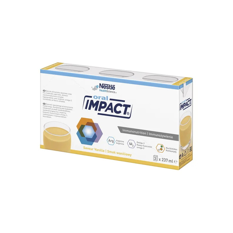 Impact Oral, płyn, smak waniliowy, 237 ml, 3 sztuki