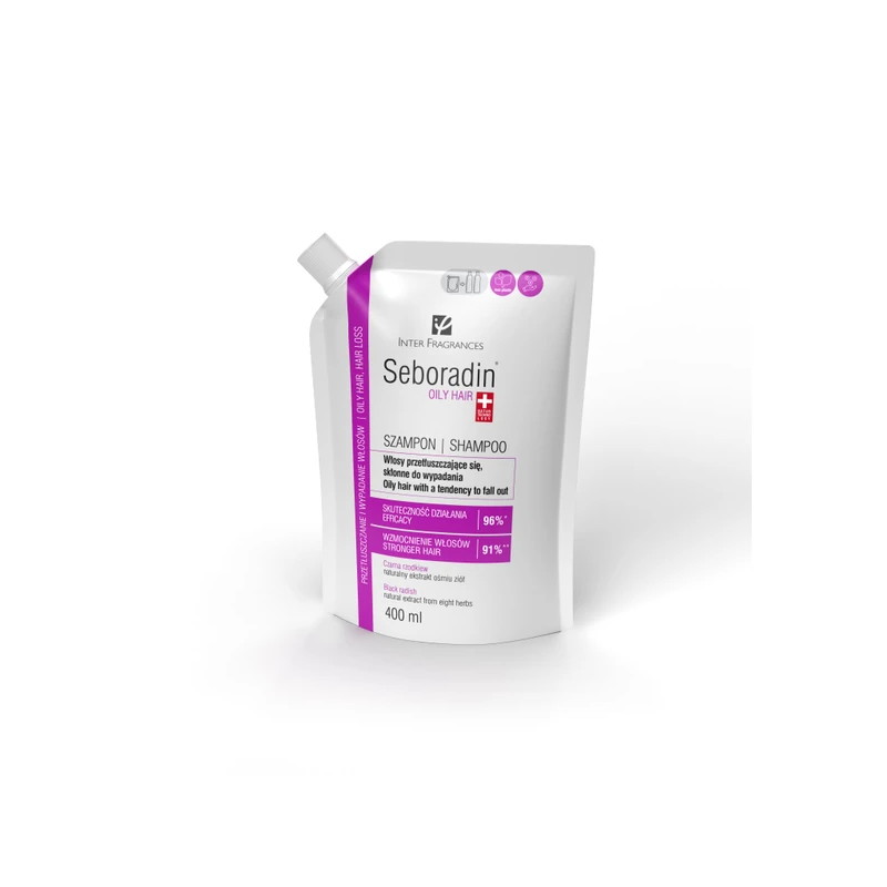 Seboradin Oily Hair, szampon do włosów przetłuszczających się i skłonnych do wypadania, 400 ml