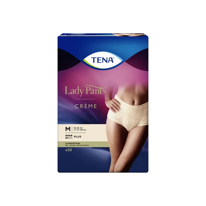 Majtki chłonne TENA Lady Pants Plus Creme, rozmiar M, 30 sztuk